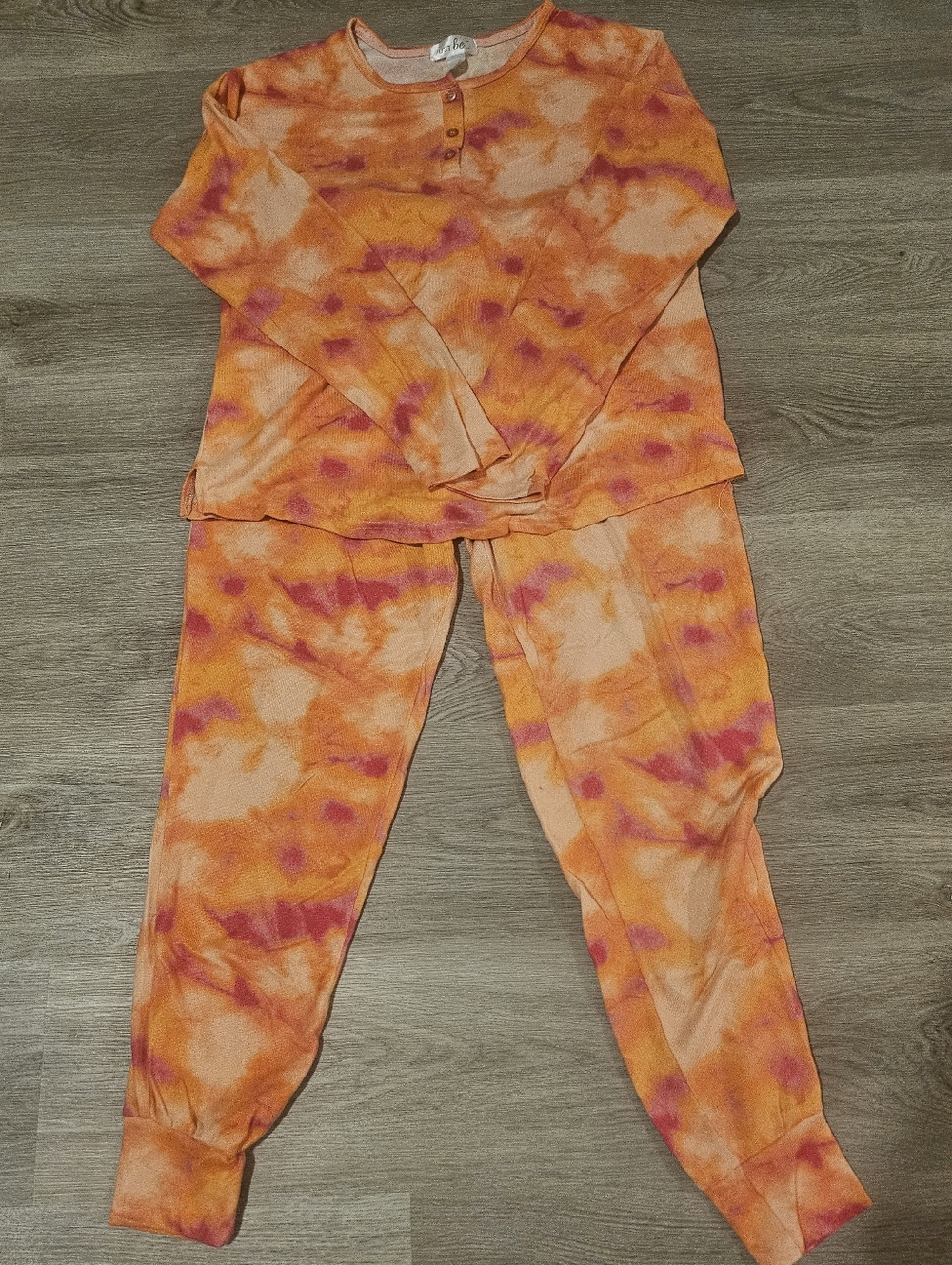 Tie-Dye 2-Piece Loungewear Set - Orange & Pink Gently Used